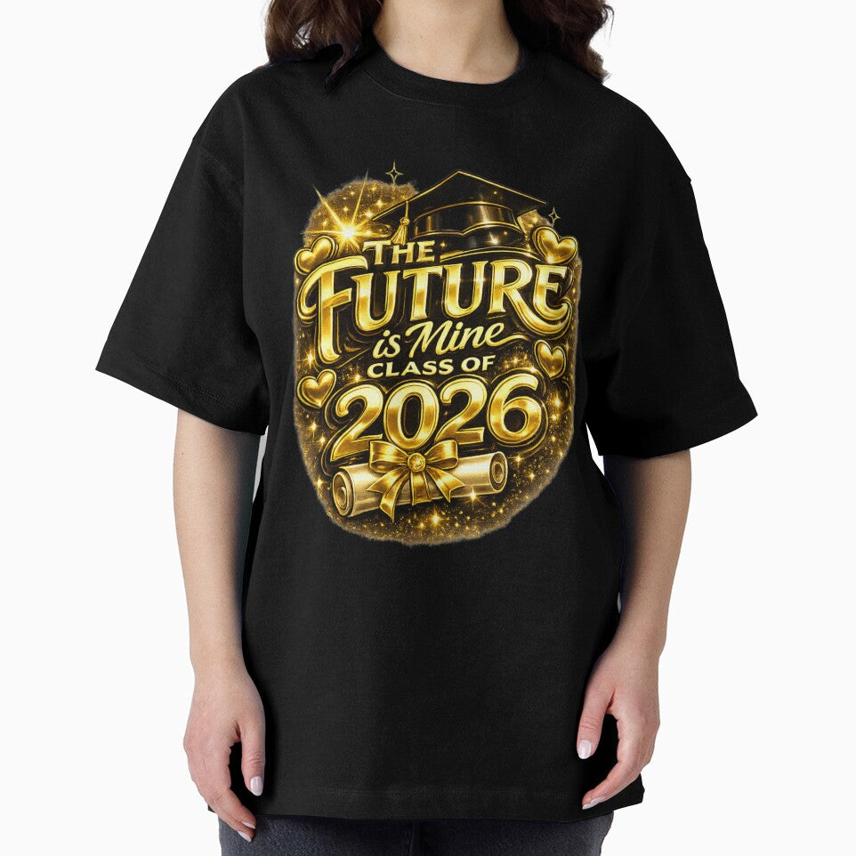 Class of 2026 Graduation Design – The Future Is Mine Gold Graduate Cap & Diploma by jerskie_12tribes