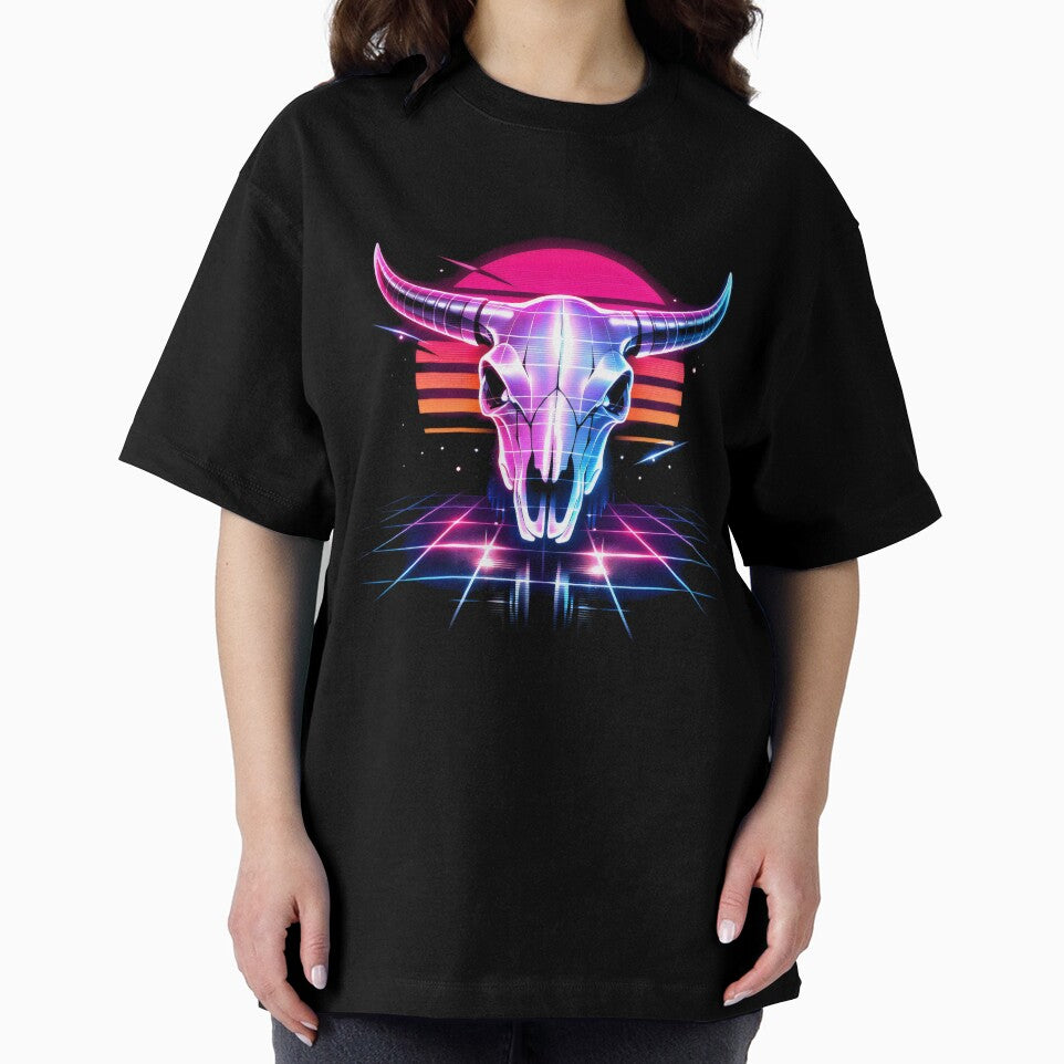 Synthwave Skull Retro Future Vaporwave Art by SplashTastic