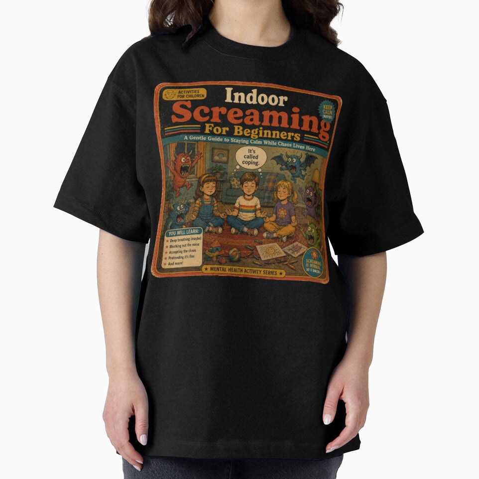 Indoor Screaming For Beginners – Retro Dark Humor Mental Health Monster Design by 4TinyPaws