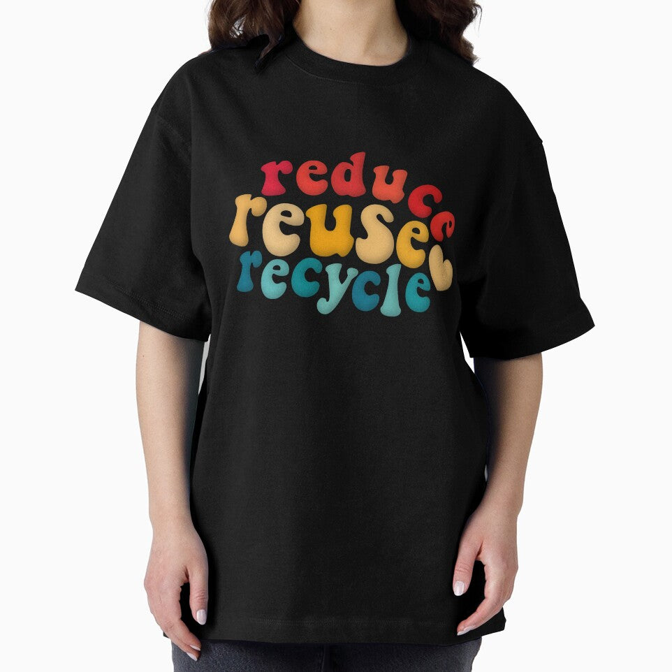 Reduce Reuse Recycle Environmental Advocacy Red Yellow Blue Retro by cashewdays