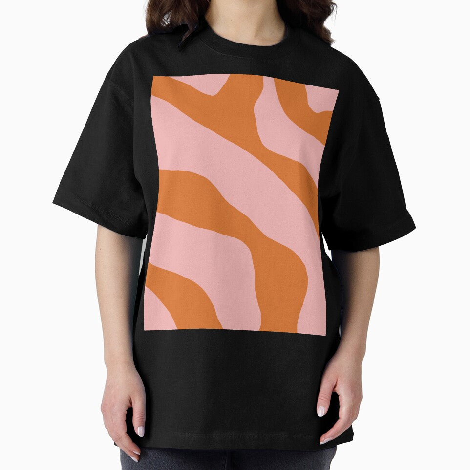 Pink and Orange Abstract Organic Forms Contemporary Aesthetic Pattern by kierkegaard