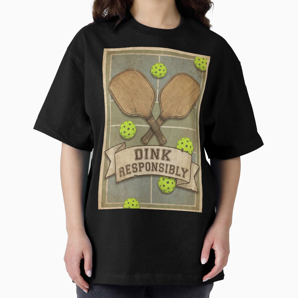 Dink Responsibly Pickleball Crossed Paddles Retro Sports by NonditStudio