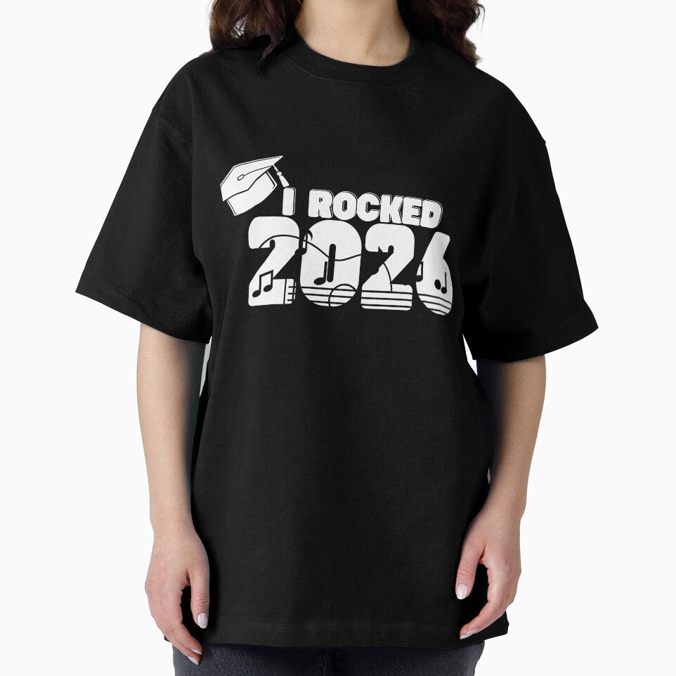 I Rocked Retro white Class of 2026 guitar (print on dark) by Cottageshop