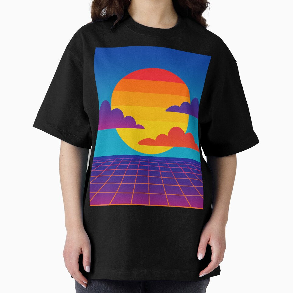 Neon Horizon: A Retro Sunset by TheWonkyEaselCo