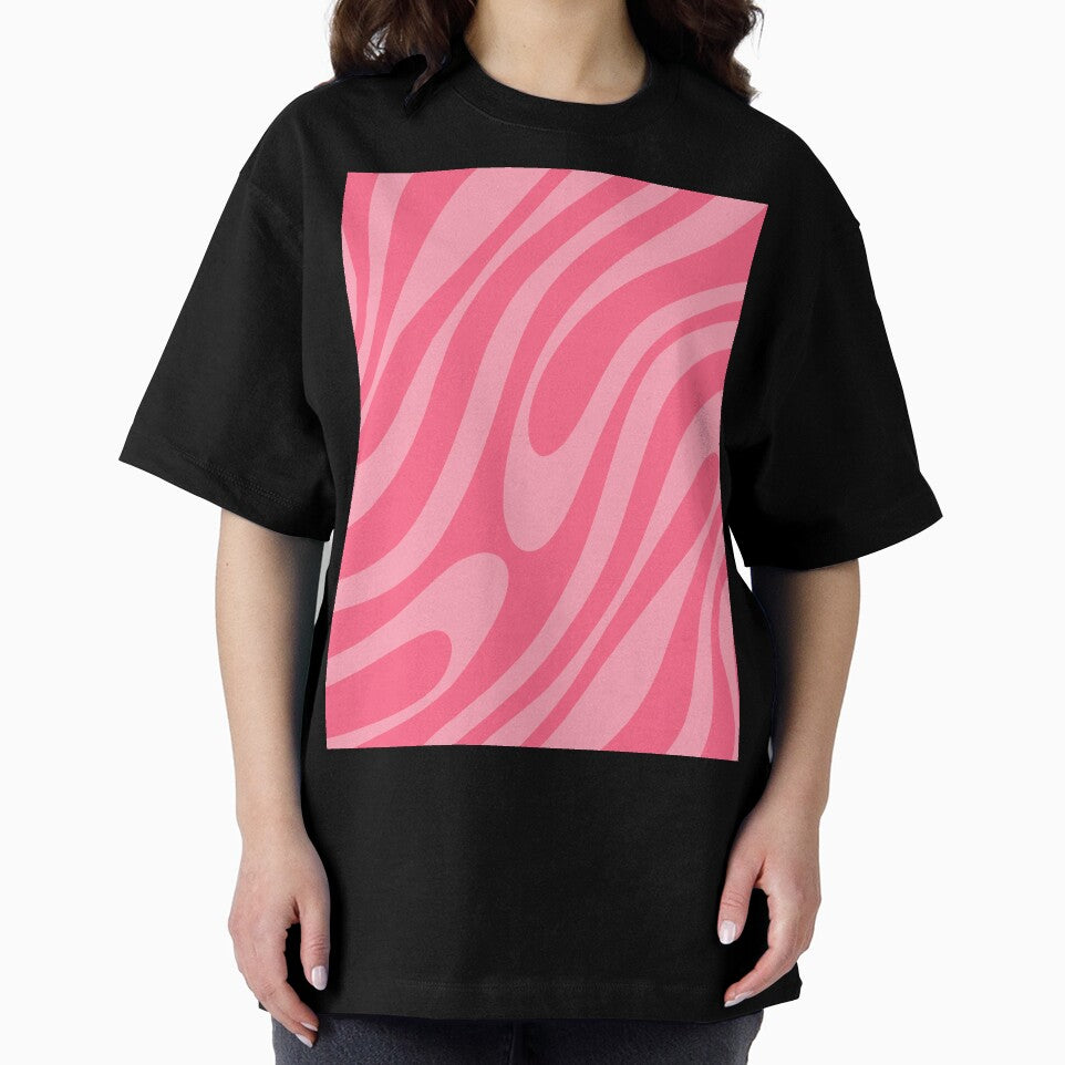 Wavy Loops Retro Modern Abstract Pattern in Candy Pink Two Tone by kierkegaard