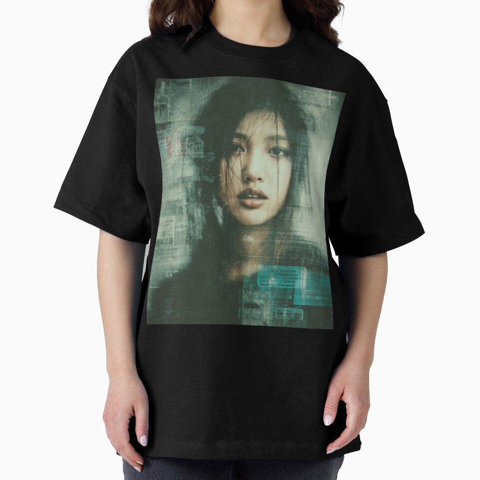 Liminal Glitch Muse Tech-Noir Dream Portrait by WartonnoArt