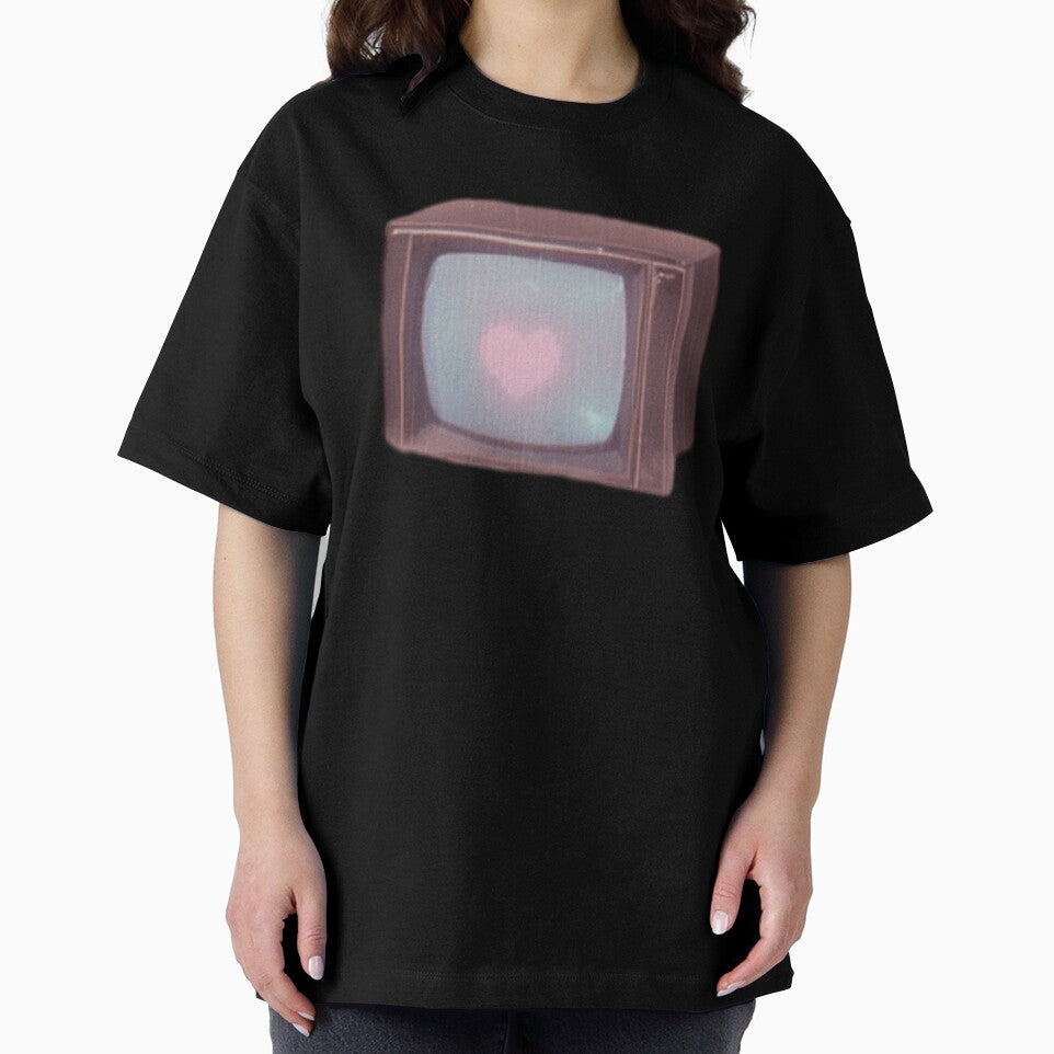 CRT and Heart dreamcore Y2K aesthetic design by Exitsolara