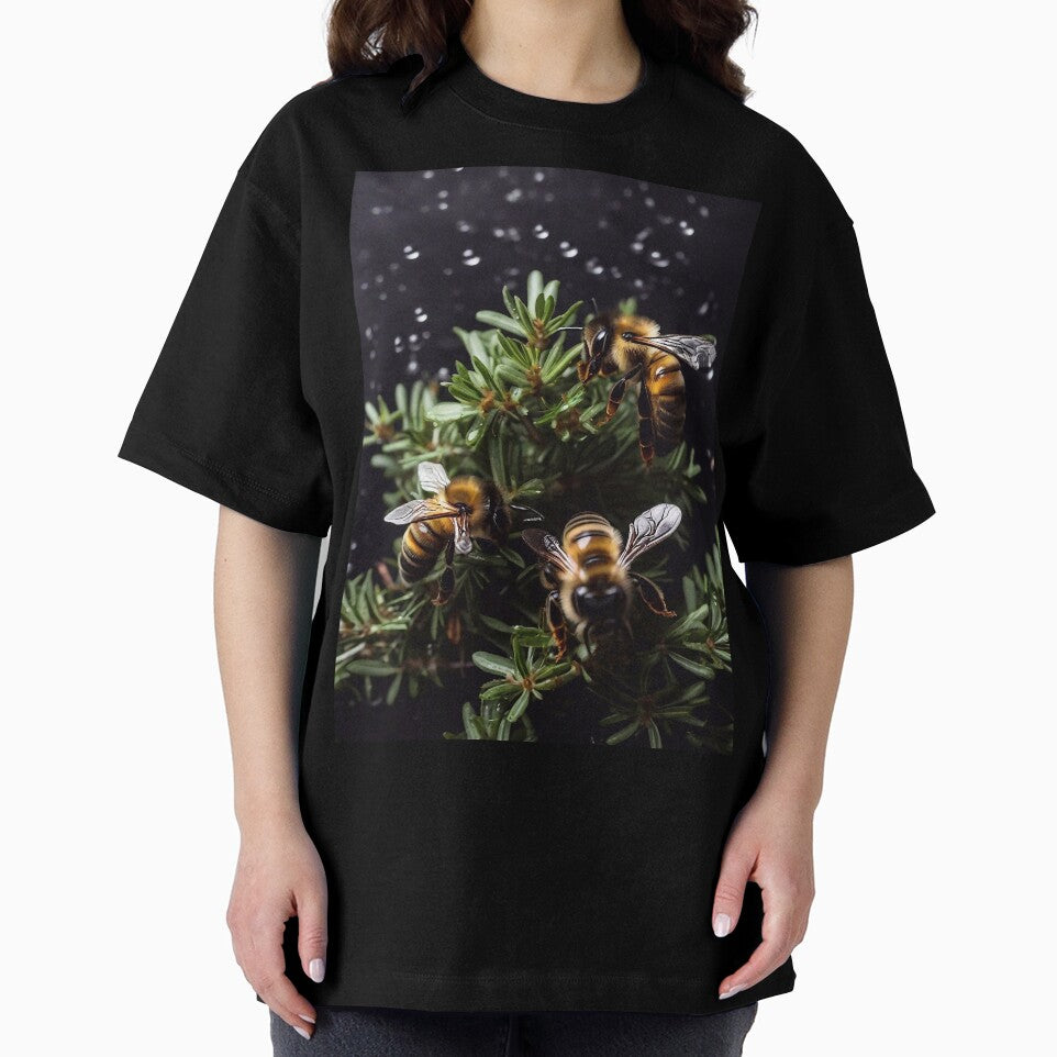 Thyme leaves and a few bees by M-Y-A-R-T-