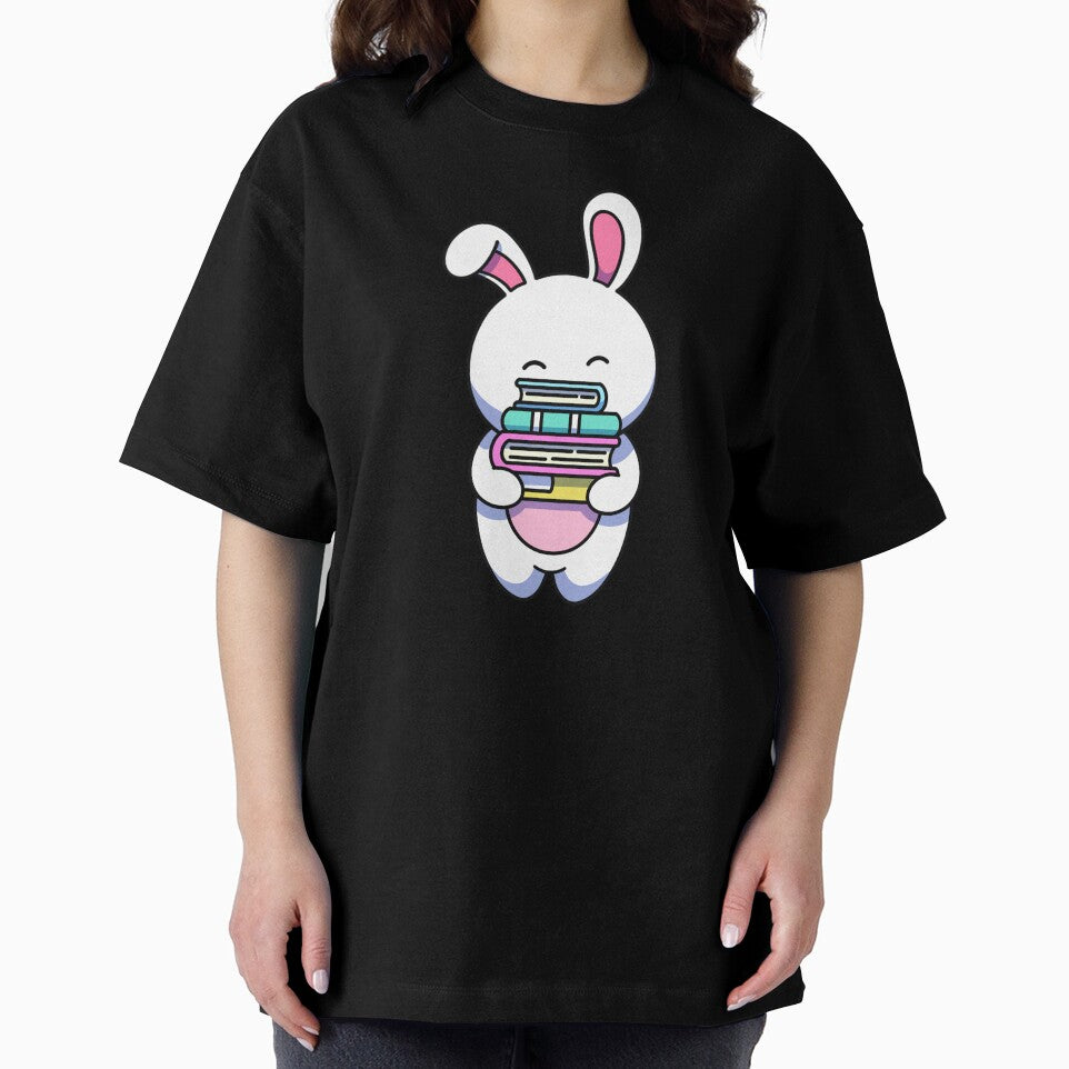 Bookish Bunny – Cute Book Stack Lover Design by yogiskencing