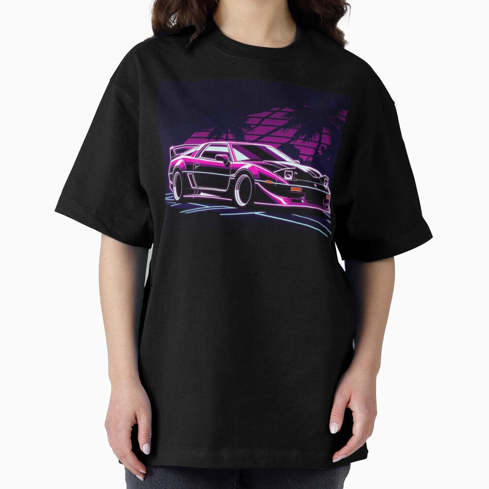 Neon Synthwave Retro Muscle Car Outrun Sunset Art by Nexus Space