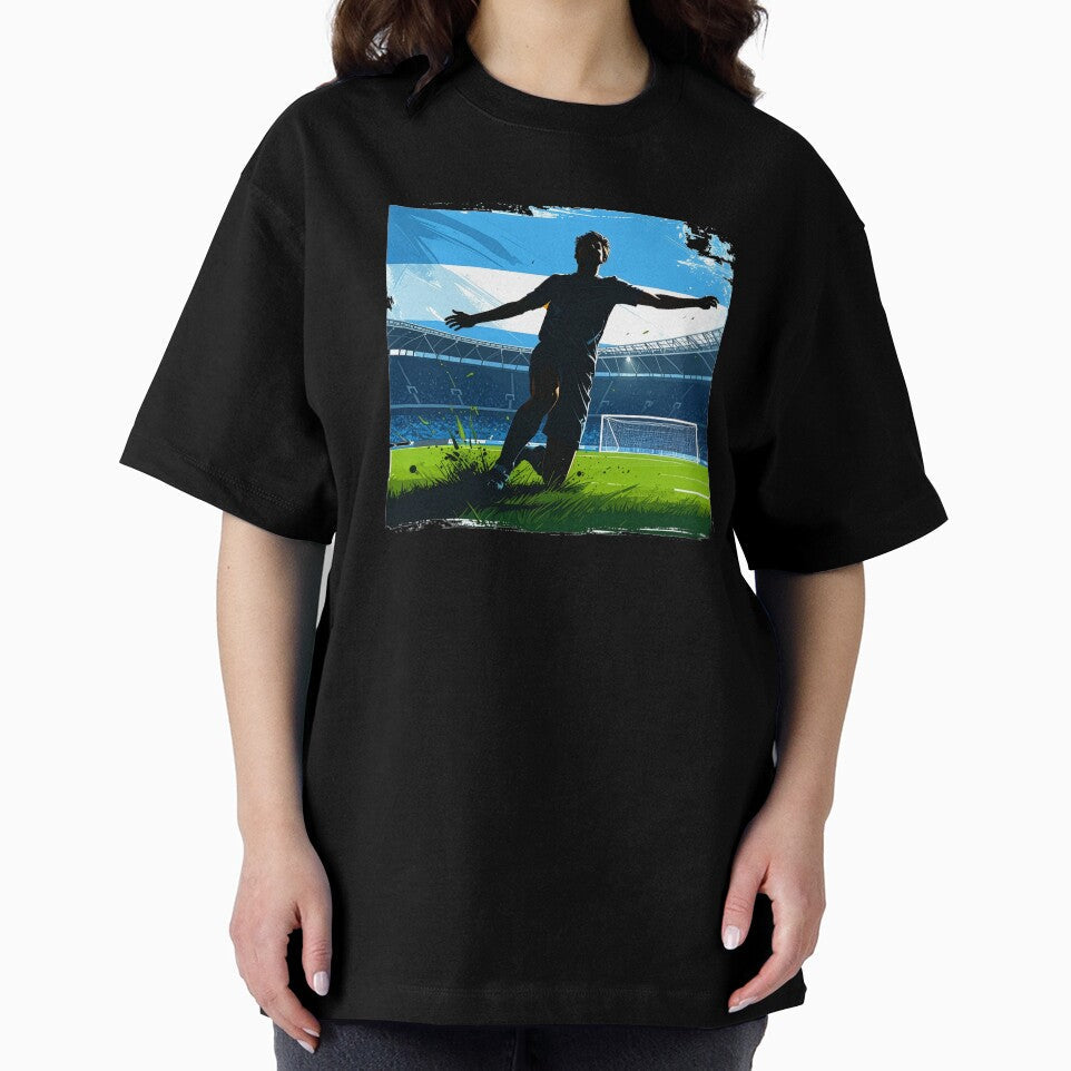 Argentina Soccer Player Silhouette — Argentine Flag Football Fan by icemanphotos