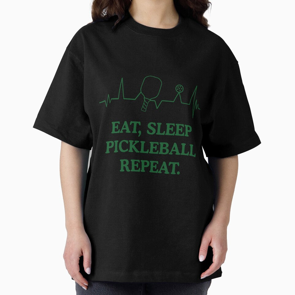 Eat Sleep Pickleball Repeat Sticker | Pickleball Heartbeat Gift | Funny Pickleball Player Gift | Pickleball Lover | Pickleball Shirt | Pickleball Obsessed by Beverly Montgomery Design