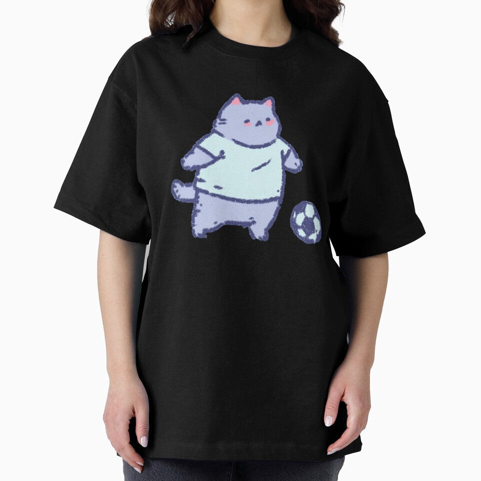 Soccer Football Cat, pastel sketch kawaii illustration by Magnificent Lizard