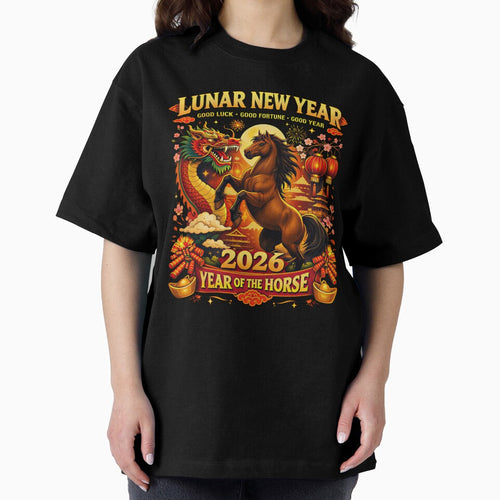 2026 Lunar New Year T-Shirt - Year of the Horse Chinese New Year Lucky Dragon Design by UrbanEchoHub