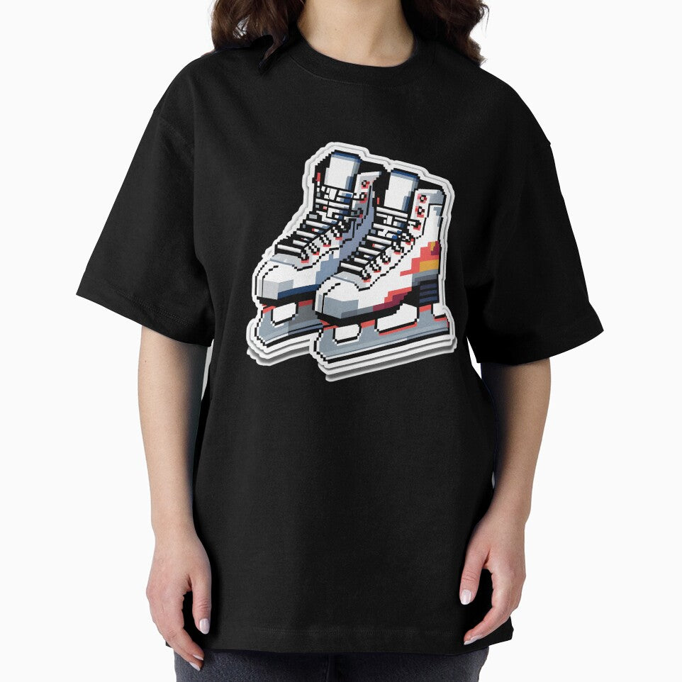 Cute Pixel Winter Ice Skates with Silver Blades by BankMano