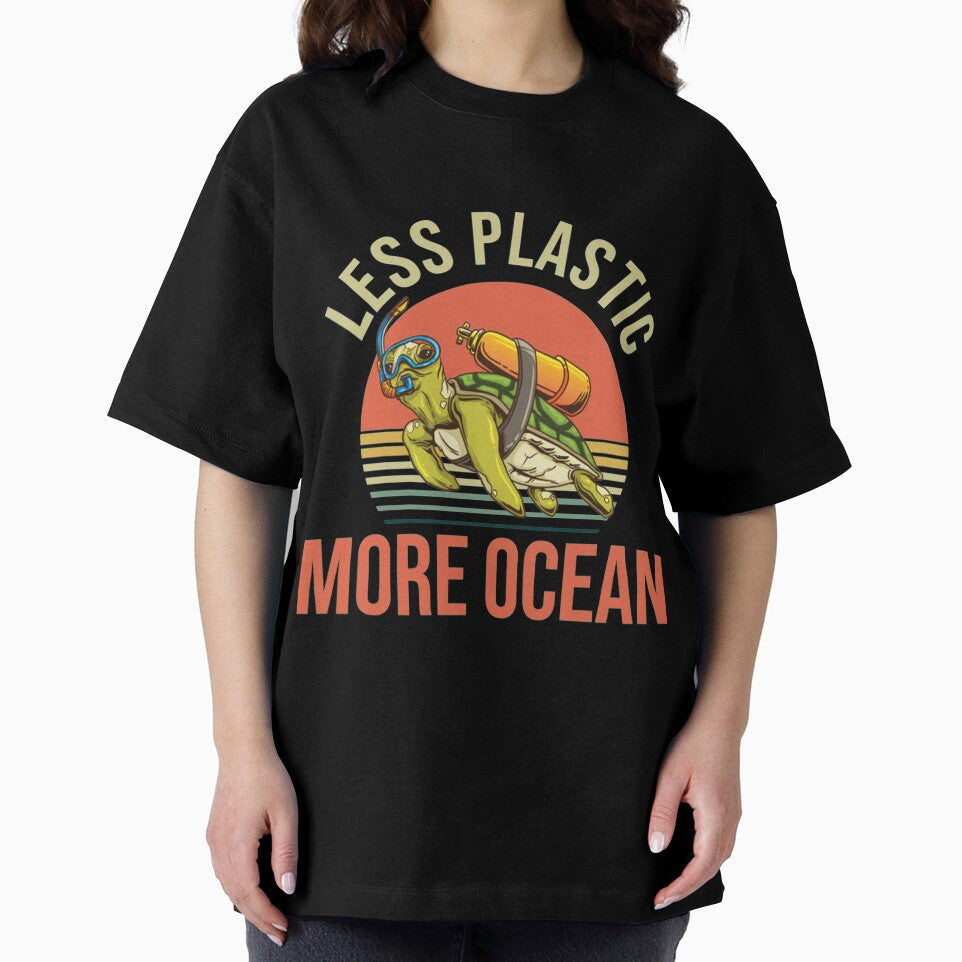 Sea Awareness T-Shirt_ Less Plastic More Ocean by ParwyMukan