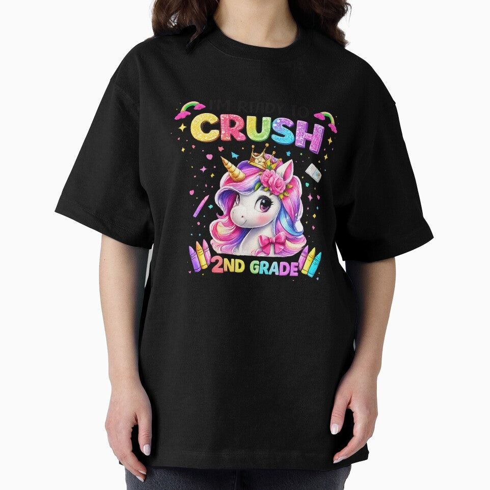 I'm Ready to Crush 2nd Grade Unicorn Back to School Girls by QuiteOrbit