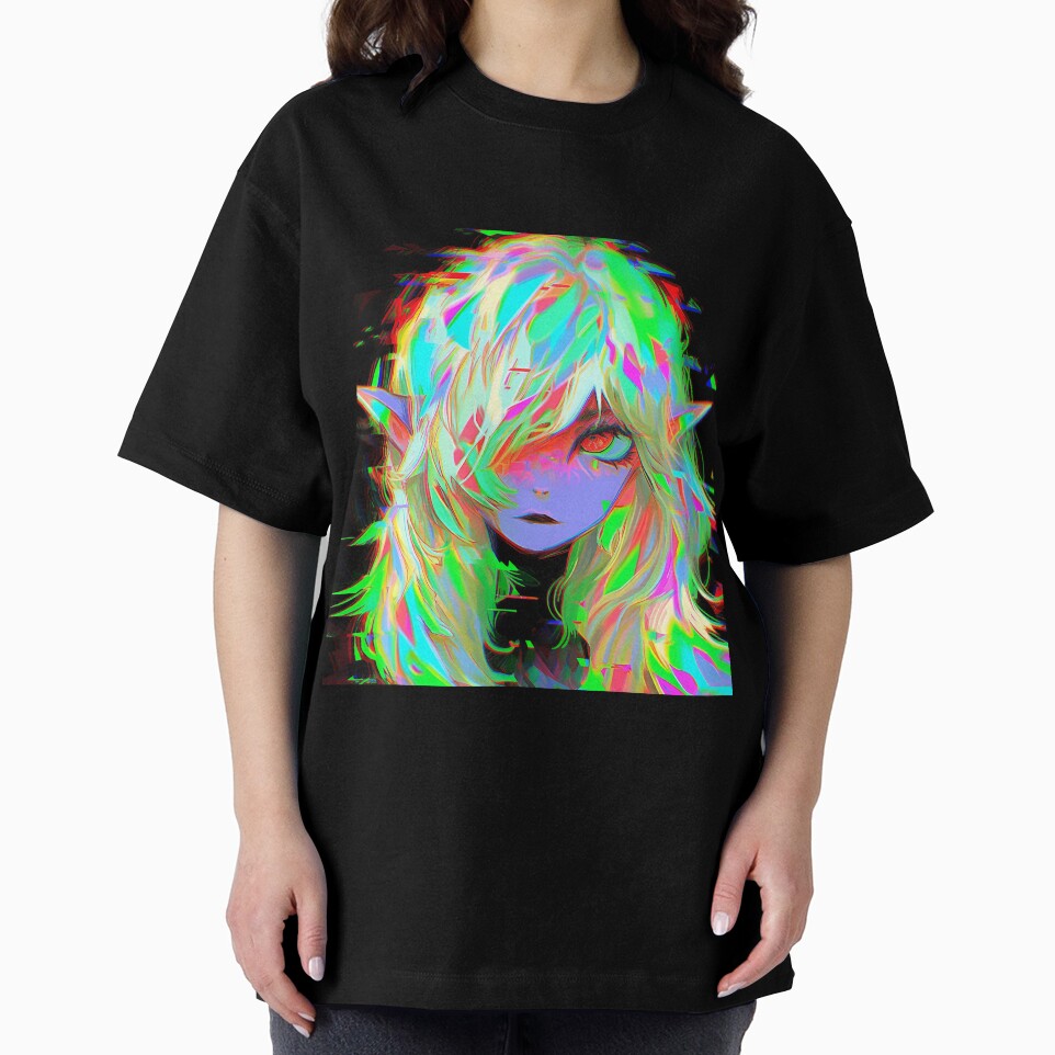 Glitchcore Anime Elf Aesthetic by bubblegoth
