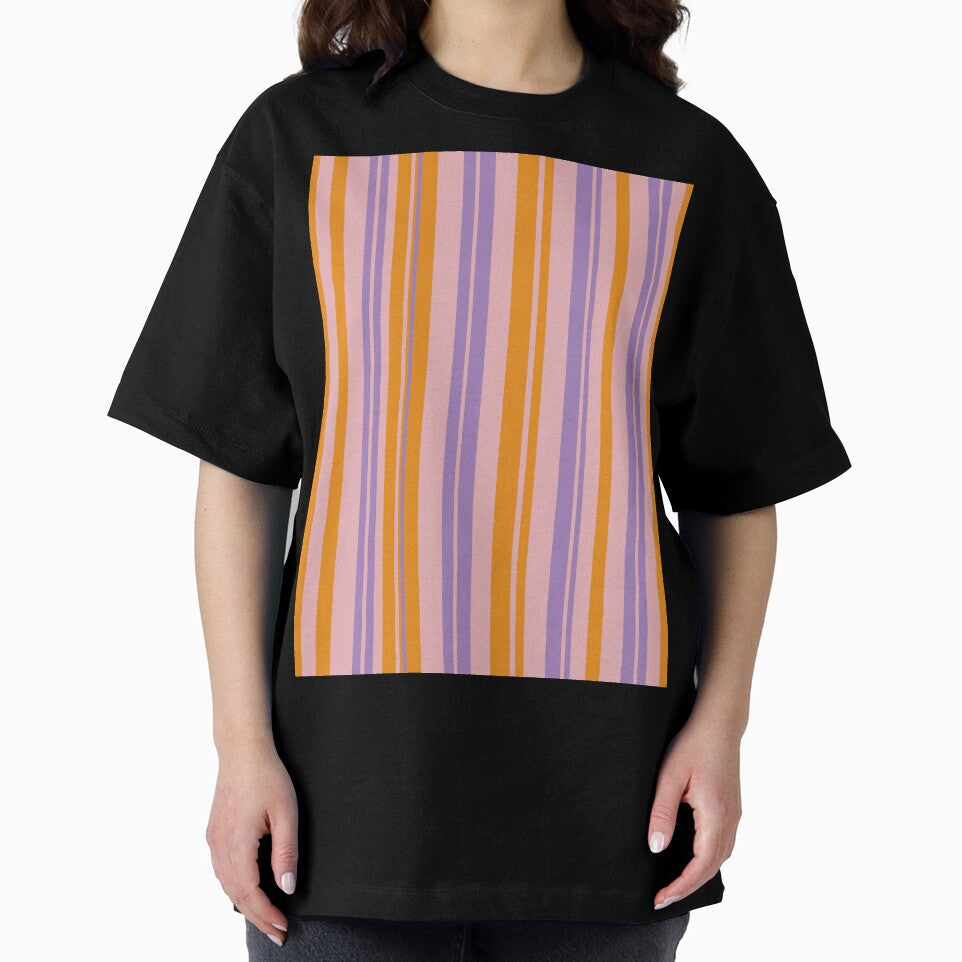 Vertical Stripes Retro Modern Pattern Lavender Orange Pink by kierkegaard