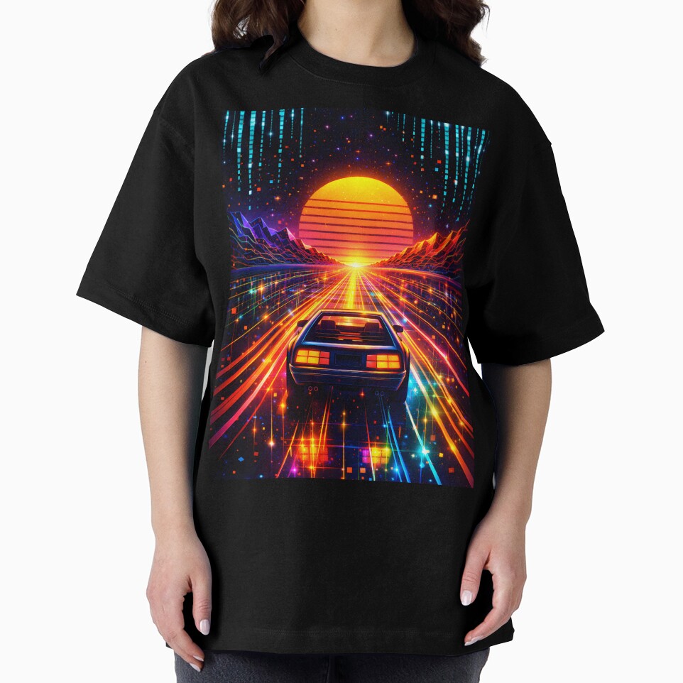 Synthwave Sunset Drive - Outrun Aesthetic Neon Highway by Tw1nsAIArt