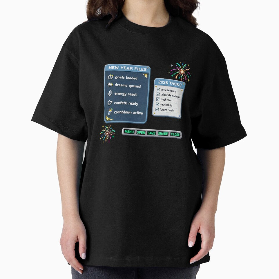 New Year Pixel Interface Design with 2026 Tasks and Retro Celebration Files by SplashTastic