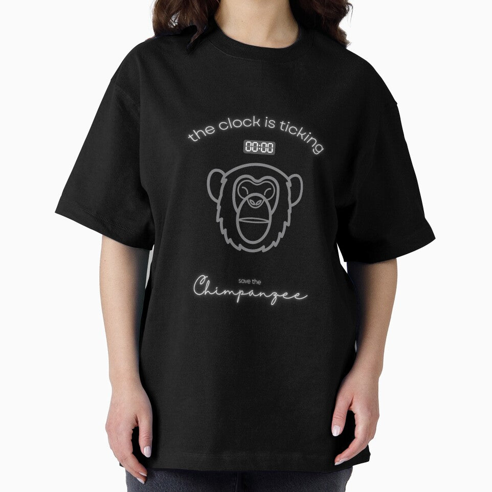 Save The Chimpanzee The Clock is Ticking Long T-shirt by MagicWolfStar