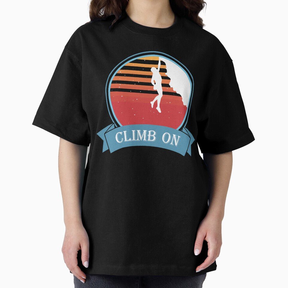 Climb On Climbing Mountaineering Rock Climbing Motif by DerNerd