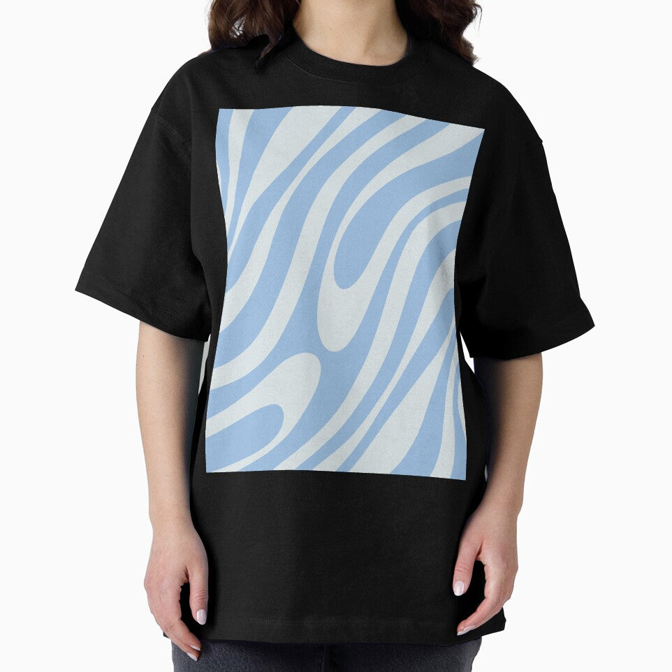 Wavy Loops Retro Abstract Pattern in Powder Blue Tones by kierkegaard