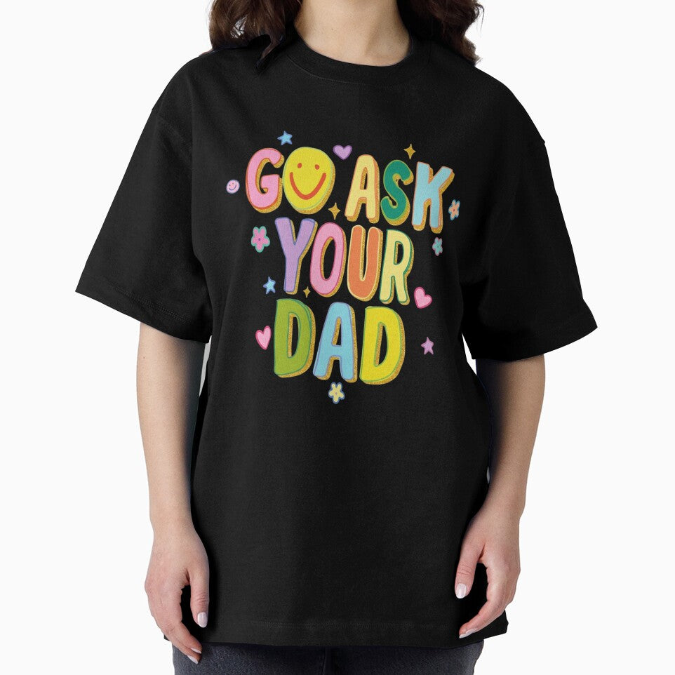 Go Ask Your Dad Funny Preppy Aesthetic Retro Smiley by HBDStudio