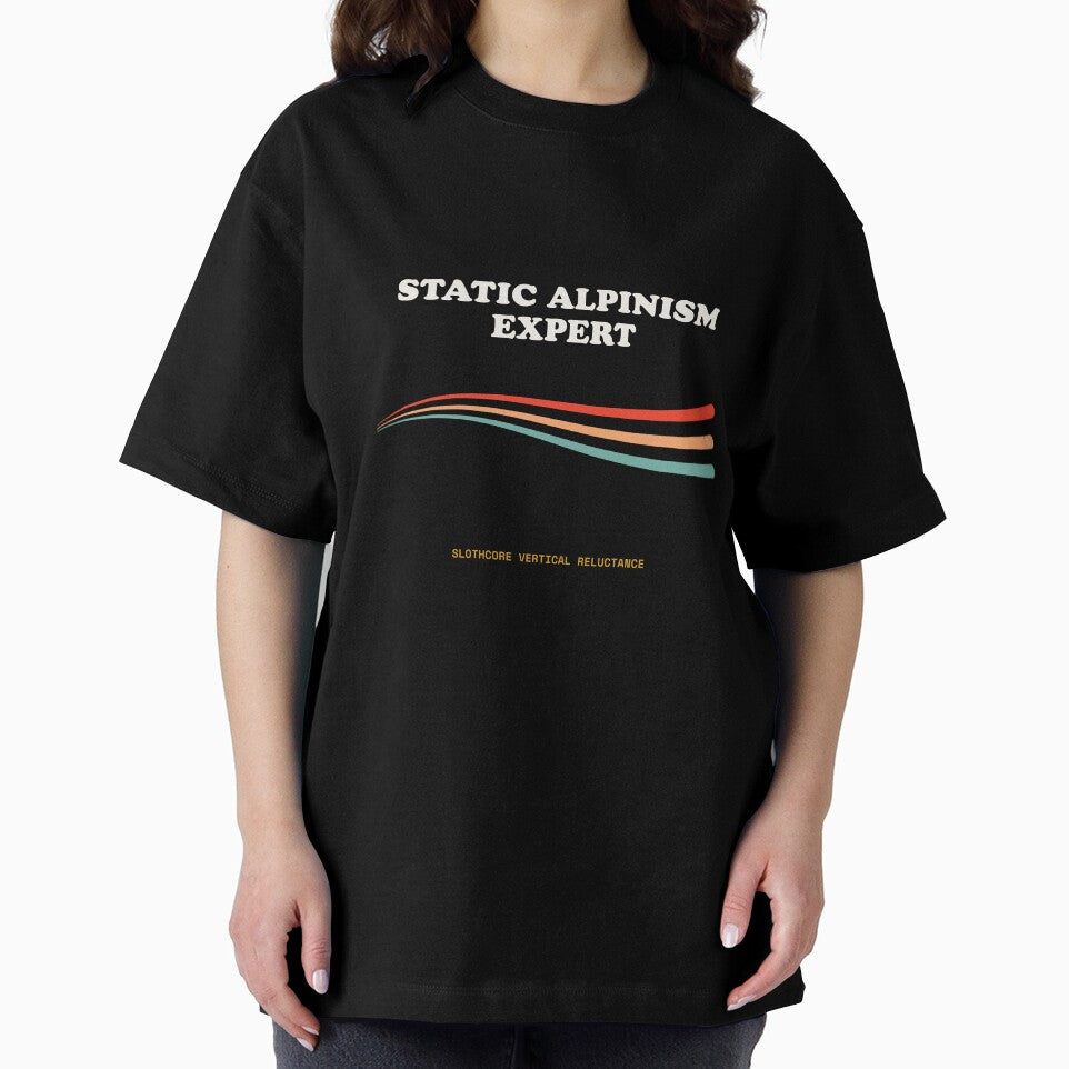 Static Alpinism Expert Ironic Mountain Laziness Retro by SlothcoreVibes