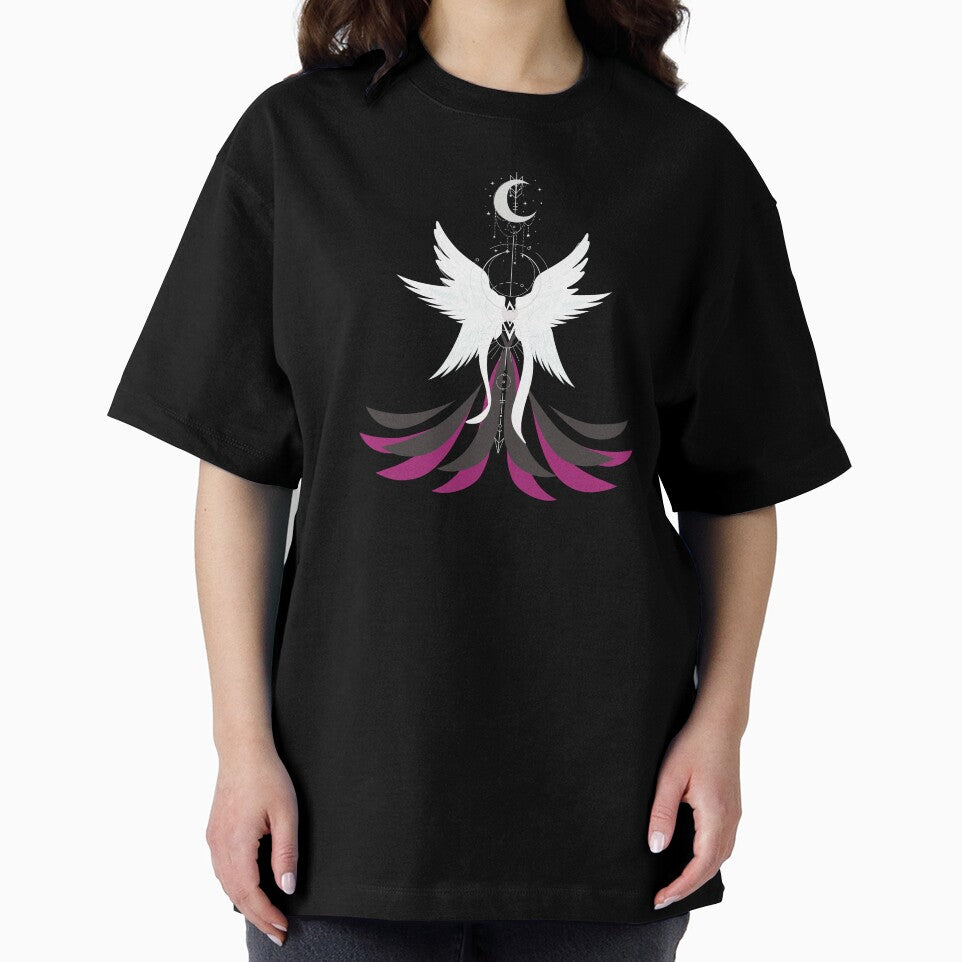Moon Silhouette • Winged Bow & Flowing Hair • Ethereal Night Design by Nawoomie