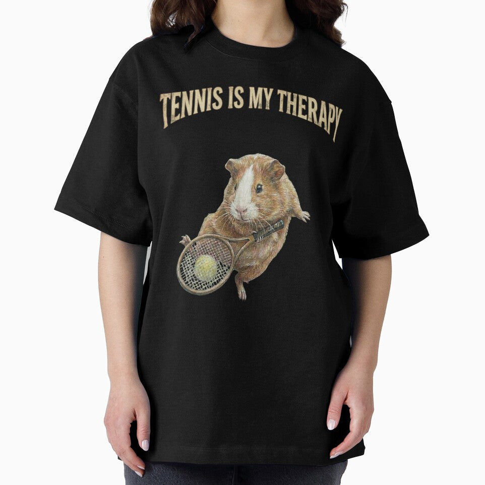 Tennis Is My Therapy - Funny Hamster Tweener Shot by JaylArtStore