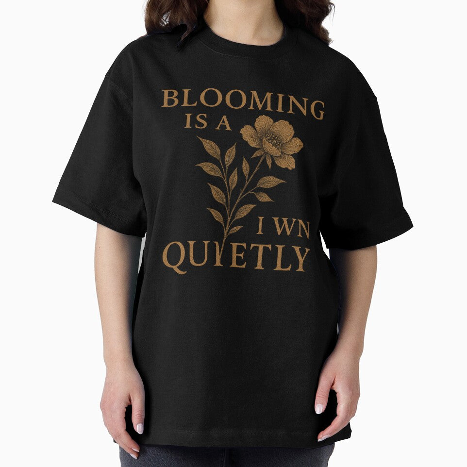 Blooming Is a Quiet Win – Vintage Botanical Flower Quote by Mouraludia