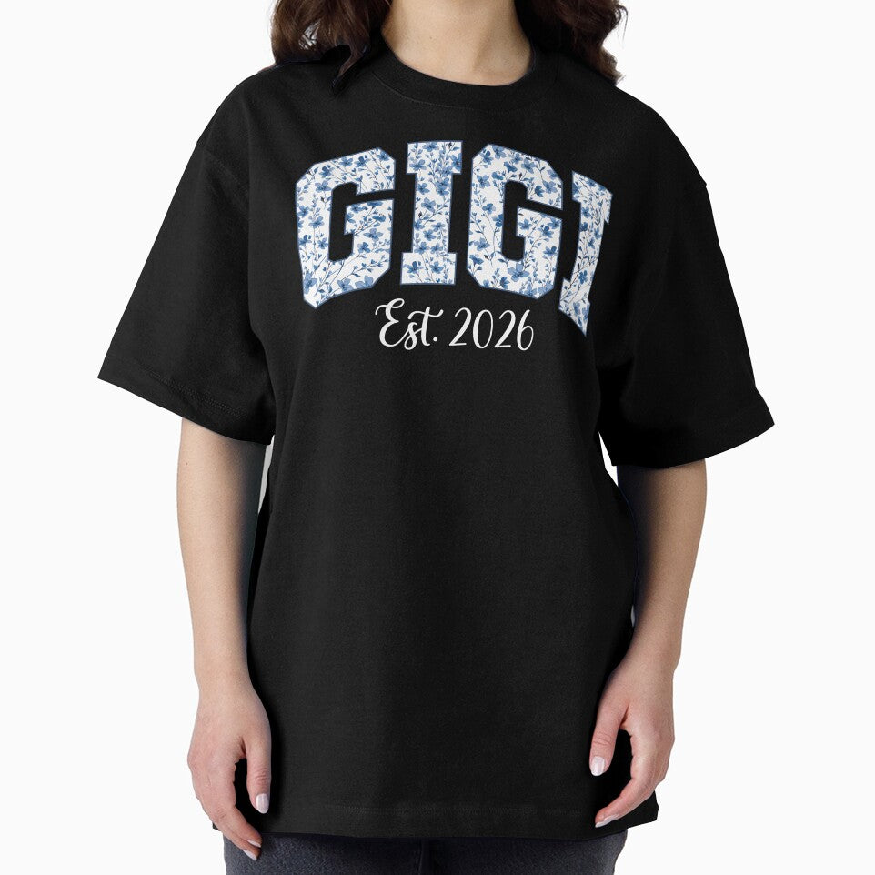 Gigi Est. 2026 New Grandma Shirt Pregnancy Reveal Gift for Gigi First Time Grandma Announcement Tee by LessIsLoud