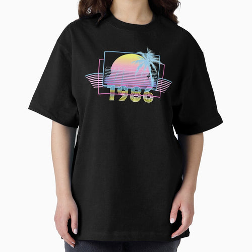 1986 Retro Wave Sunset Artwork by District 7 Designs