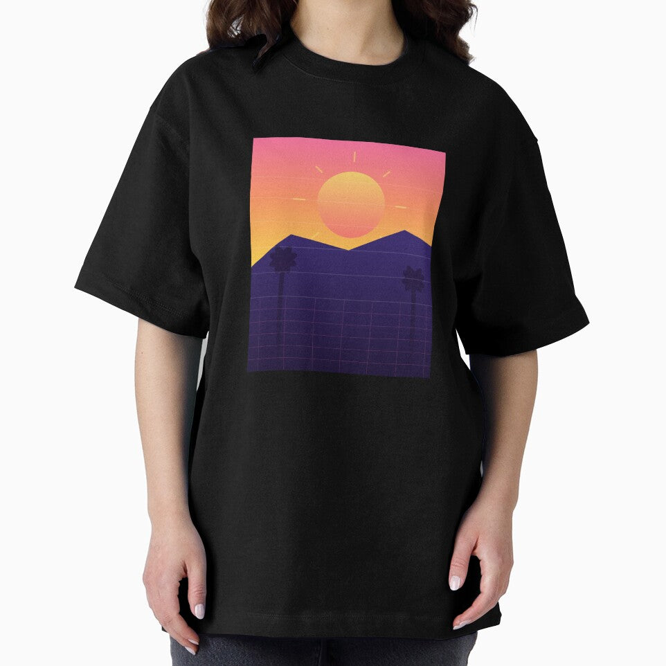 Retro Sunset Vibes - Vintage 80s Palm Tree Paradise by freackly