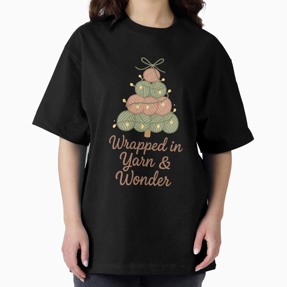Wrapped in Yarn & Wonder – Knitting Christmas T-shirt for Crafters by 123artistickay