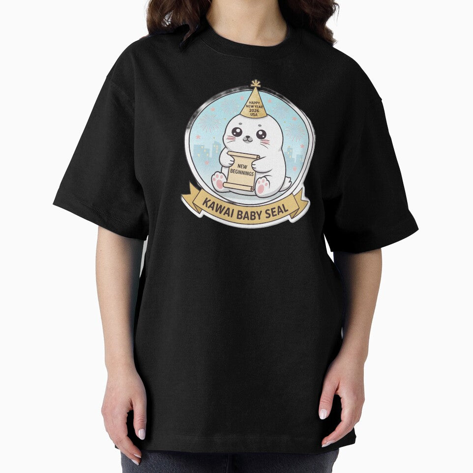 Kawaii Baby Seal New Year 2026 USA Arctic Celebration by arup7980