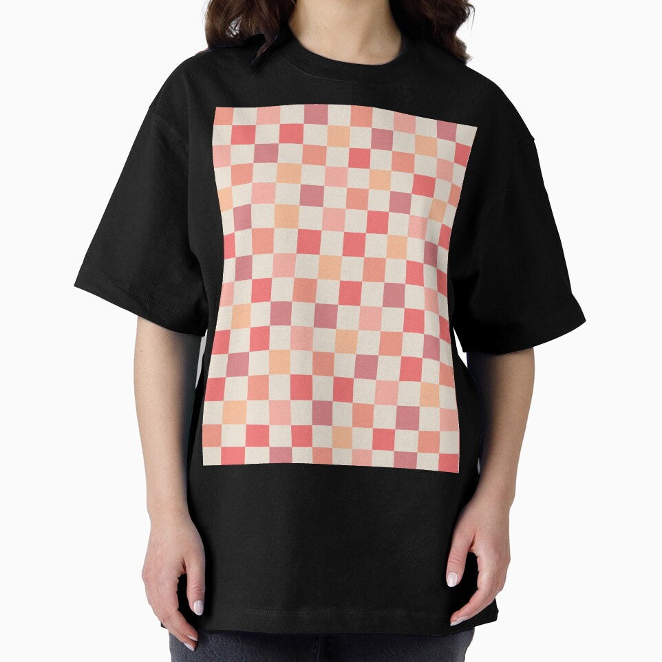 Peach Check Checkered Blush Pink Pastel Pattern by kierkegaard