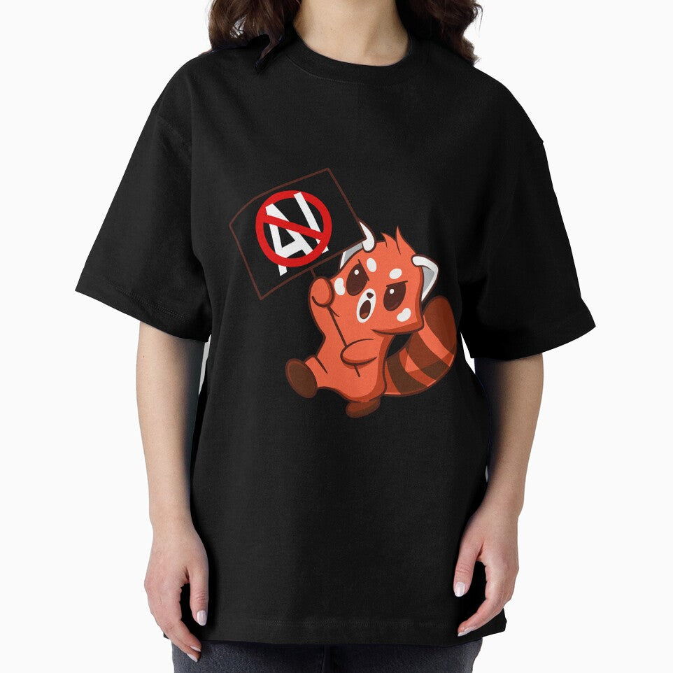 Red Panda Stands Against AI Generated Image by RedPandaTee