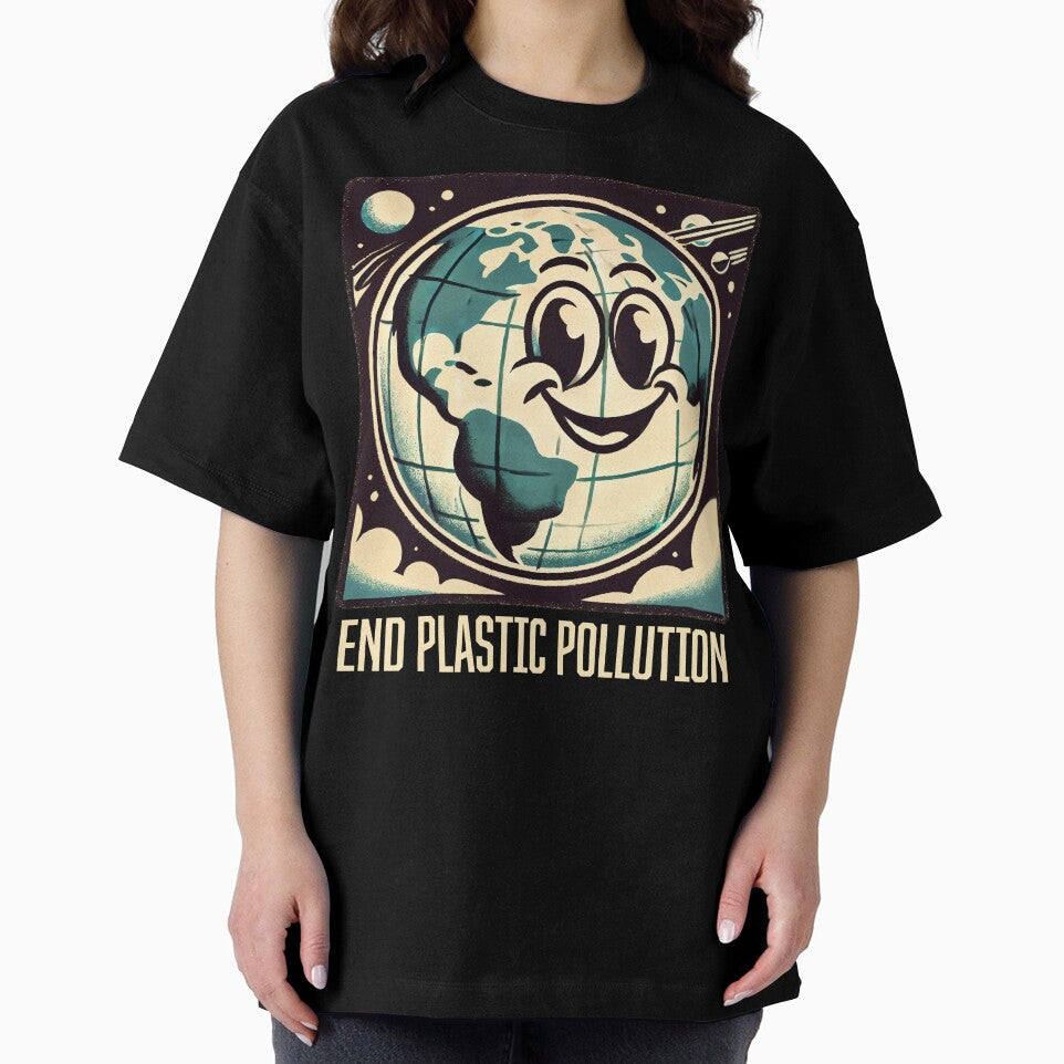 Retro "End Plastic Pollution" Earth Design - Eco-Friendly by HappyResistance