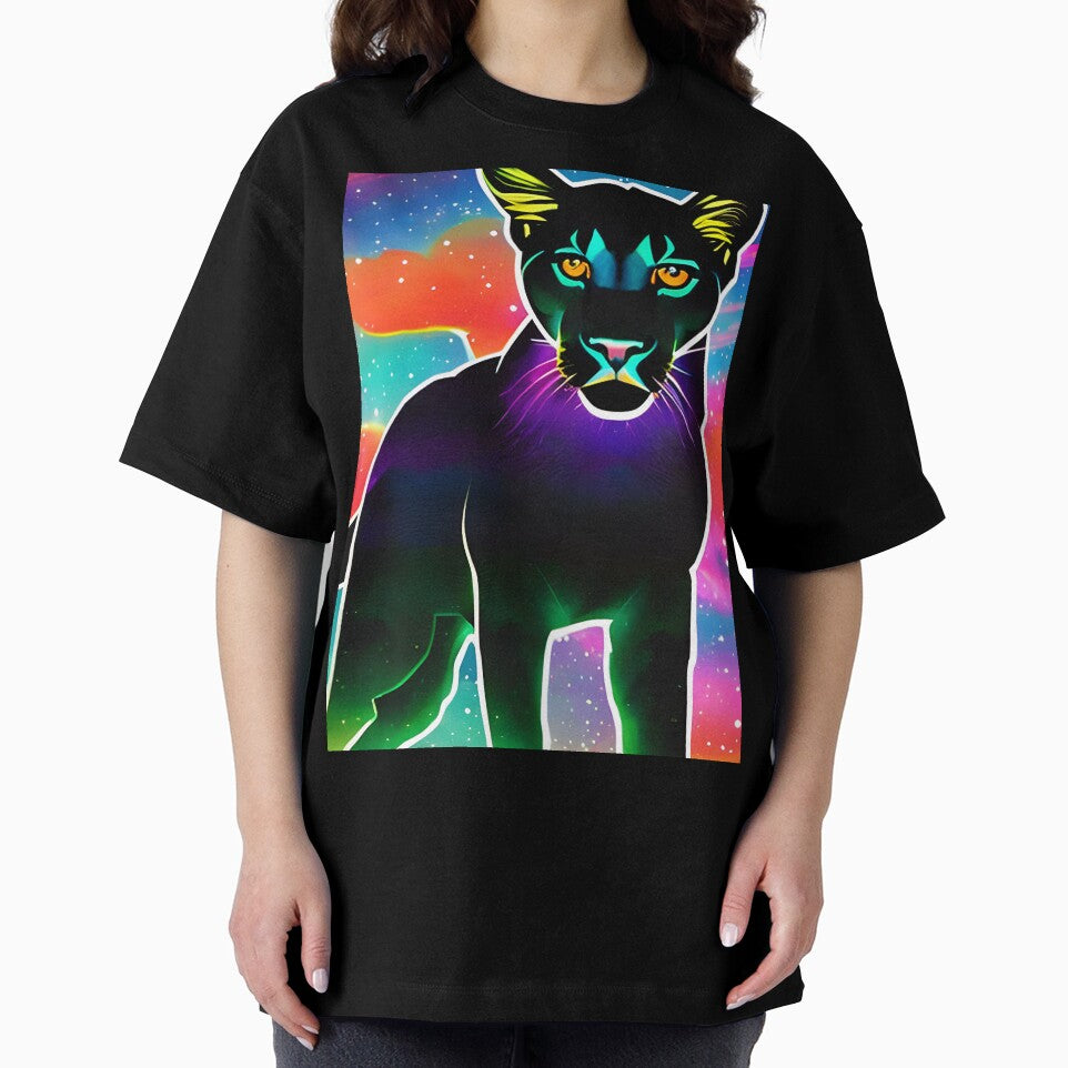 Colorful Mountain Lion Portrait Wildlife Day Design by ElLocoMus