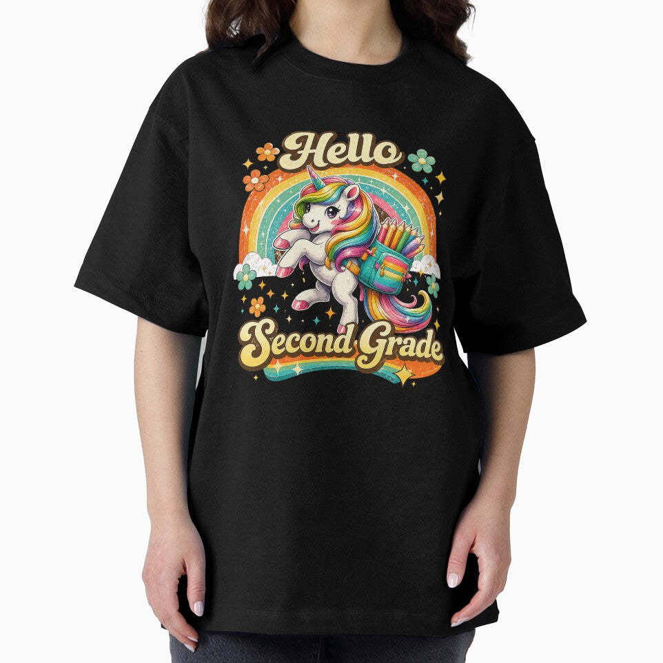 Hello 2nd Grade Back to School Unicorn Teacher Kids Girls by QuiteOrbit