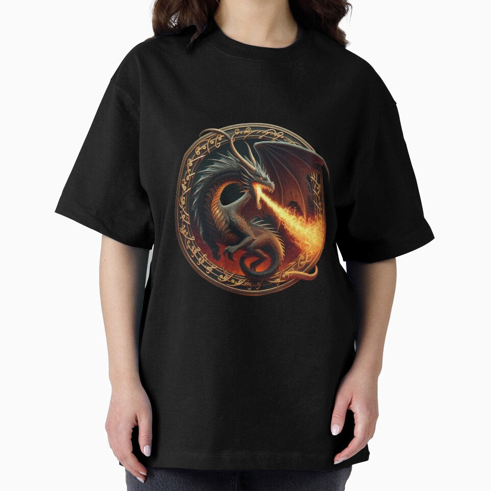 dragons breathing fire with gilded ornaments in a circle by Expressions-Sel