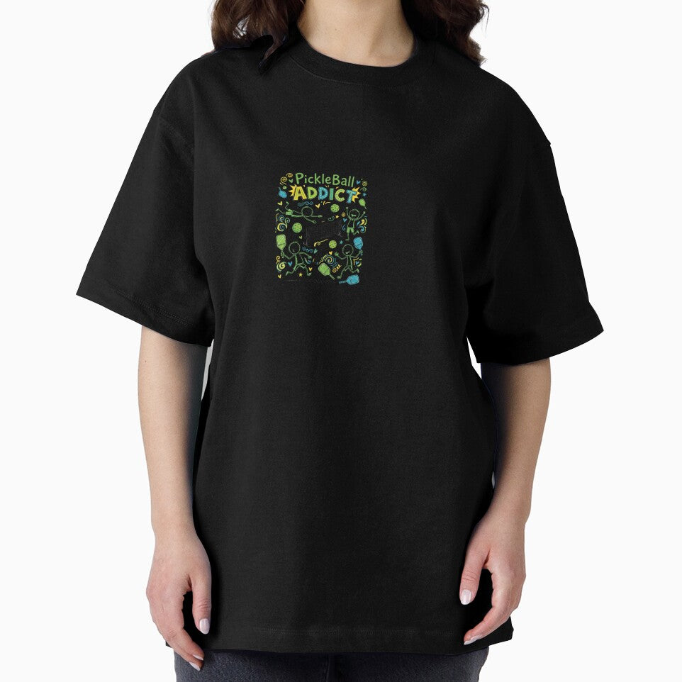 Pickleball Addict Doodle Cartoon Funny Player Gift by BinAlgoPix