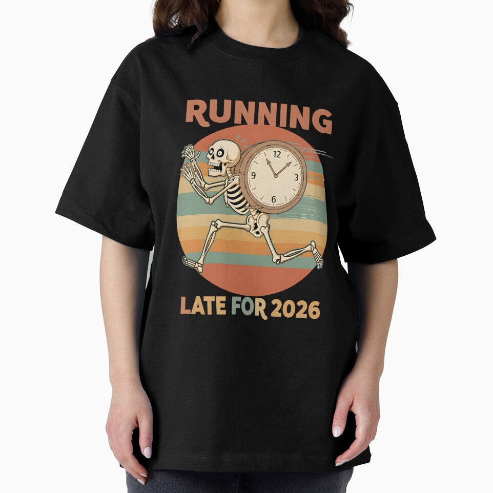 Running Late For 2026 Funny Skeleton with Clock New Year by Abdeelol