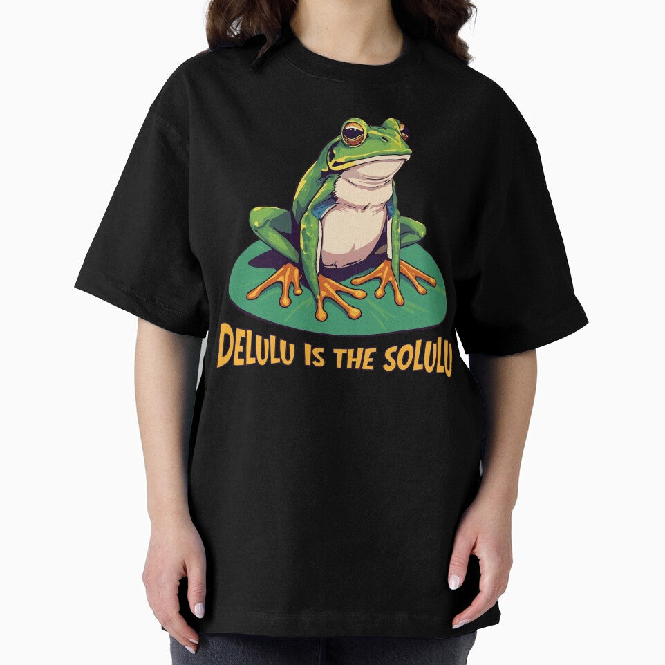 Delulu Is the Solulu Frog – Funny Motivational Meme Aesthetic by TestudoDesign