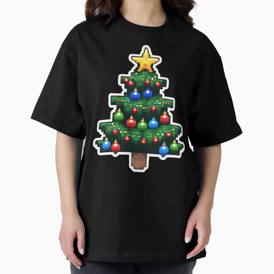 Cute Pixel Christmas Tree Sticker with Colorful Ornaments by BankMano