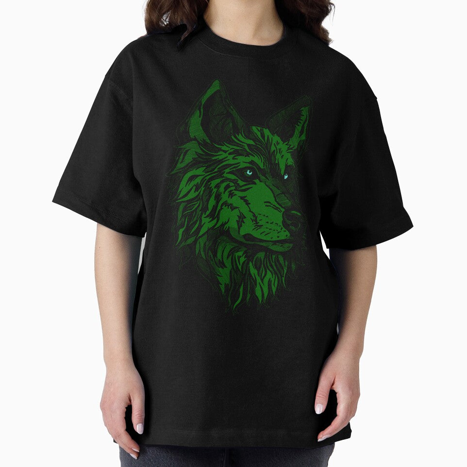 Green wild wolf by Maryart8