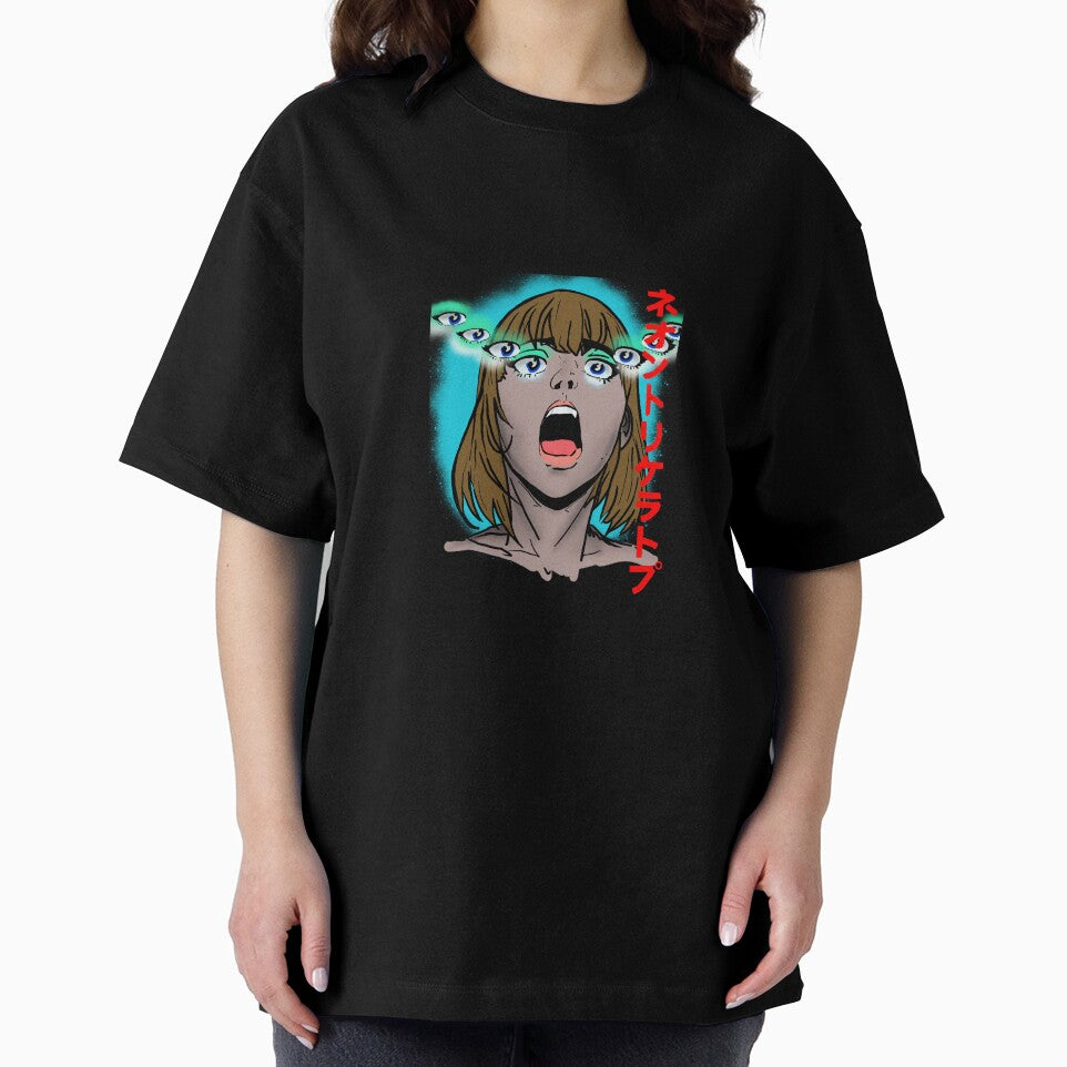 Perfect for fans of vaporwave, neo-noir, manga. by Neon triceratops